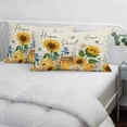 thumbnail image 4 of Yellow Sunflowers Throw Pillow Covers, Daisy Bees Elegant Pastoral Floral Soft Breathable Pillow Cases with Invisible Zipper for Sleeping, Standard Pillowcases for Couch Bed Sofa Chair 20x26 Inches, 4 of 9