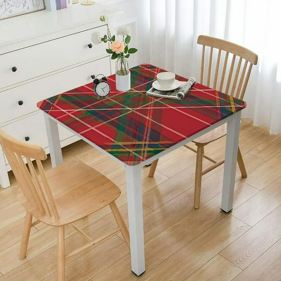 BANET Checkered Christmas Tablecloth Square,Red Green Table Cloth,Stain Resistance Polyester Winter Holiday Table Covers for Kitchen Dining,Small Tablecloth for Parties Picnic white