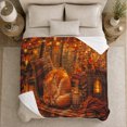 thumbnail image 5 of Autumnal Fox Sleep Peaceful Forest, Cozy Friendship Quote Scene, Warm Flannel Blanket for Living Room and Reading Nook, Art Lovers Thanksgiving Gift, Artistic Home Decor, 5 of 9