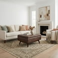 thumbnail image 3 of Owen 34 inch Wide Mid-Century Modern Coffee Table Storage Ottoman in Distressed Chestnut Brown Vegan Leather, 3 of 8