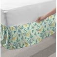 thumbnail image 2 of Floral Bed Skirt, Hand Drawn Inspired Design of Forest Flowers Leaves Soft Tones, Elastic Bedskirt Dust Ruffle Wrap Around for Bedding Decor, 4 Sizes, Mint Green Blue and Mustard, by Ambesonne, 2 of 2