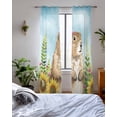 thumbnail image 3 of Groundhog Day Sheer Curtains 84 Inch Length 2 Panels Set for Living Room/Bedroom, Sunflower Spring Floral Botanical Blue Kitchen Curtains Grommet Semi-Sheer Curtains Window Treatments 52"x84"x2, 3 of 7