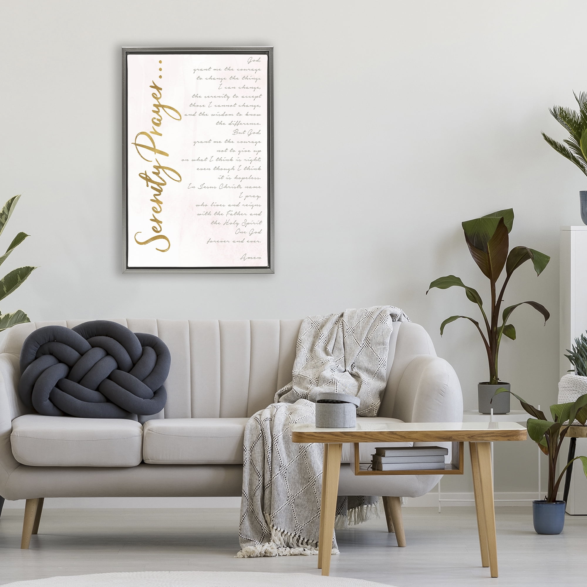 Stupell Industries Serenity Prayer Scripture Gray Framed Floater Canvas Wall Art, design by Anna Quach