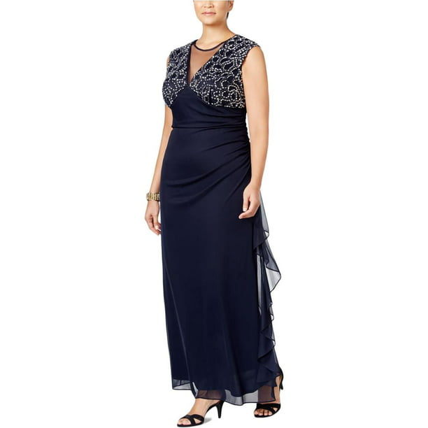 Betsy & Adam - Betsy & Adam Womens Plus Embellished Ruched Formal Dress ...