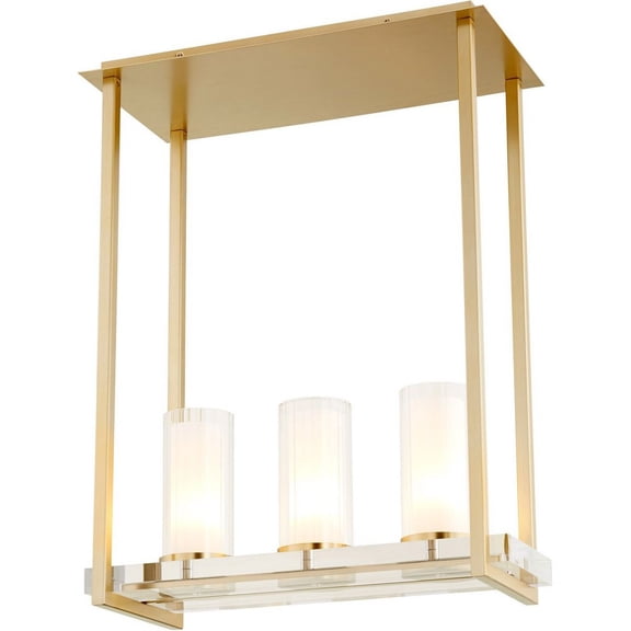 Three Light Pendant 23 Inches Wide By 30 Inches High Aged Brass  Polished Nickel Finish With Clear Glass Cyan Lighting 09295