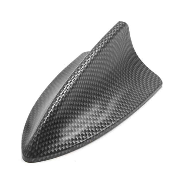 Antena Decorativa Patrón Fibra de Carbono Forma Aleta de Tiburón SUV Coche Base Adhesiva