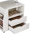 thumbnail image 2 of EROMMY Table de Chevet Réglable en Hauteur avec Tiroirs, Blanc, 2 of 7