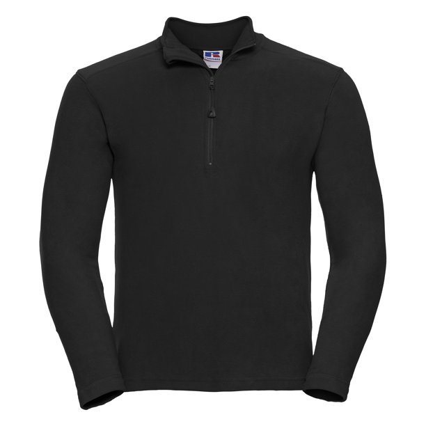 Russell - Top forro polar anti-bolas cremallera 1/4 Modelo Europe Hombre Caballero (Negro)
