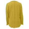 thumbnail image 5 of Tawop Womens Shirts Womens Tee Shirts Round Neck Long Sleeve Solid Yellow M(Us:6), 5 of 5