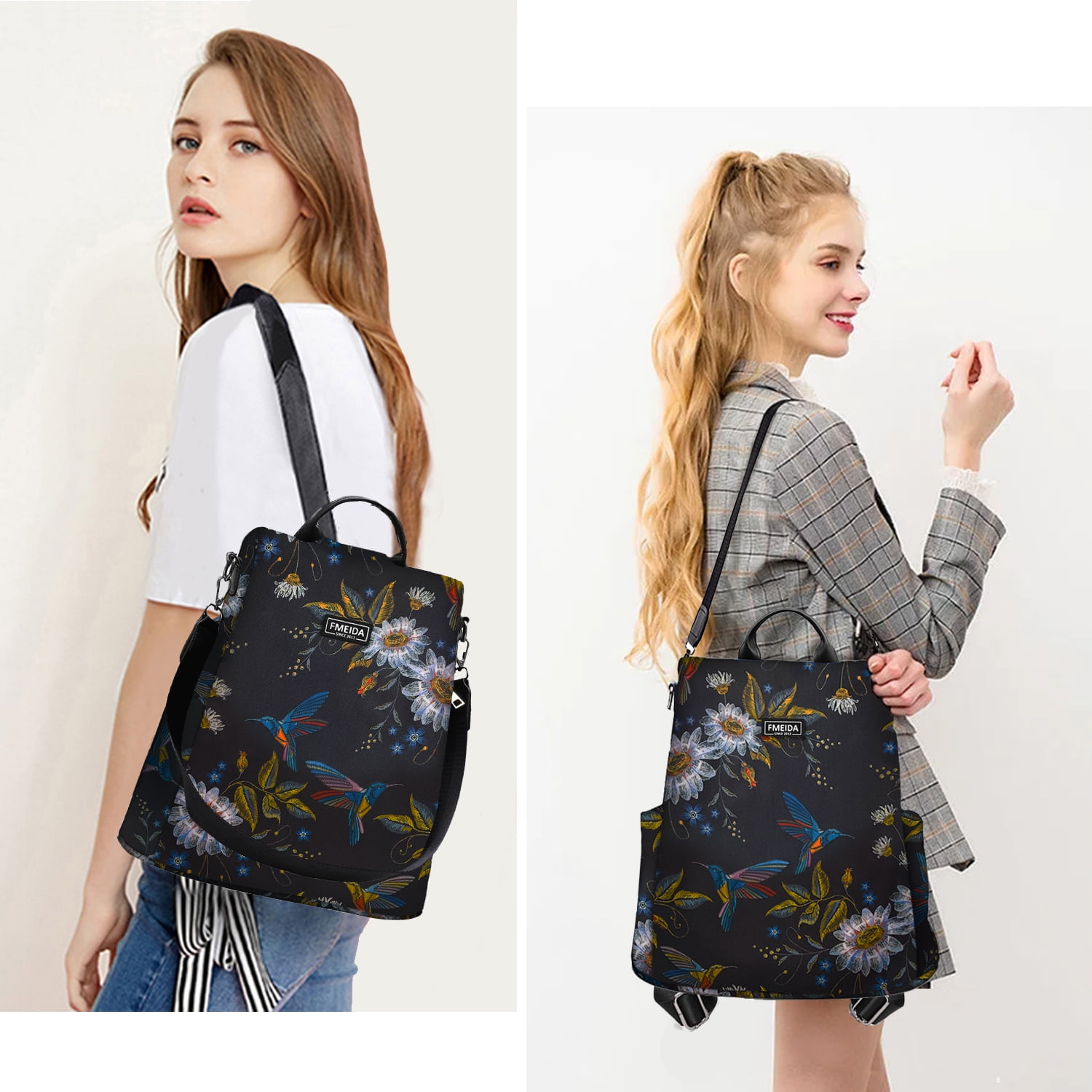 Fmeida Backpack Purse for Women Anti Theft Travel Bag Convertible Fashion Backpack Casual Shoulder Bag