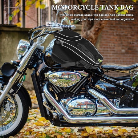 CTIRCHIU Motorcycle Tank Bag Black Polyester 1Set