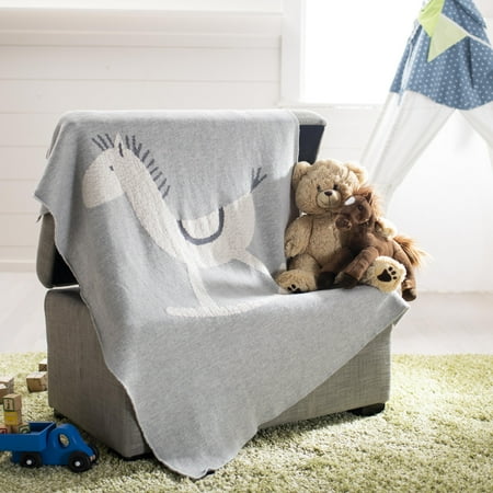 UPC: 0889048687288 | SAFAVIEH Tater Trot The Rocking Horse Baby 32 x 40 Throw Light Grey
