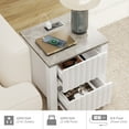 thumbnail image 4 of WAMPAT 2 Pack Modern End Table with Charging Station, White Wood Sofa Table with Outlet&USB Ports, Farmhouse Nightstand Bedside Table with 2 Storage Drawers for Living Room, Bedroomoom, 4 of 8