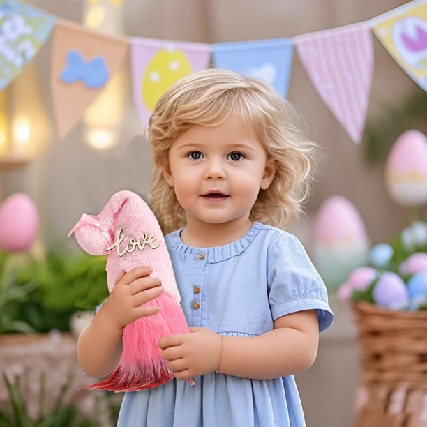 Adornos decorativos, regalos de decoración, muñeco de gnomo de Pascua, muñeco de gnomo de peluche artesanal, regalo de Pascua, enano suave de Pascua sin rostro, muñeco de peluche familiar para fiesta