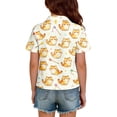 thumbnail image 5 of Domzest Girls Polo Shirt Short Sleeve Animal Print Casual Summer Top Kids Back To School Uniform Cotton Blend Button Down Collar Youth Tee Blouse Age 4-12 Elementary Fashion Outfit Beige 3-4 Years, 5 of 5