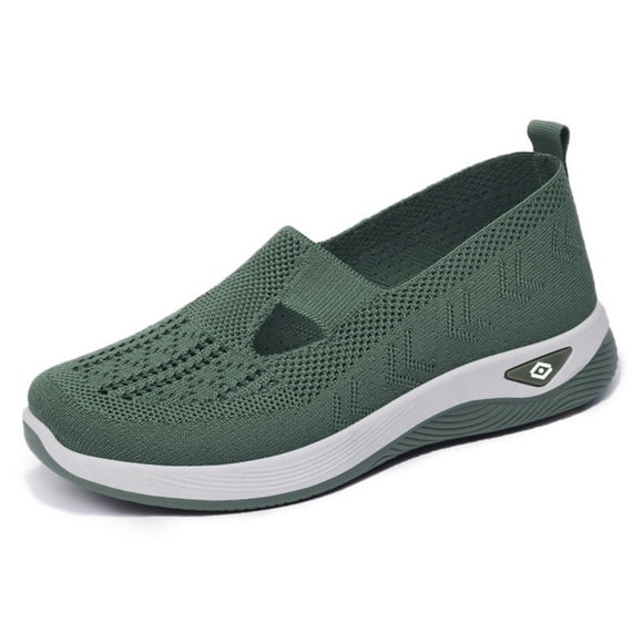 2025 Fashion Summer Women Sports Womens Air 270 Casual Shoe Shoes Flat Bottom Non Business Casual Shoes for Women Wedges Slip Mesh Hollow Upper Breathable Soft Slip on Casual Style