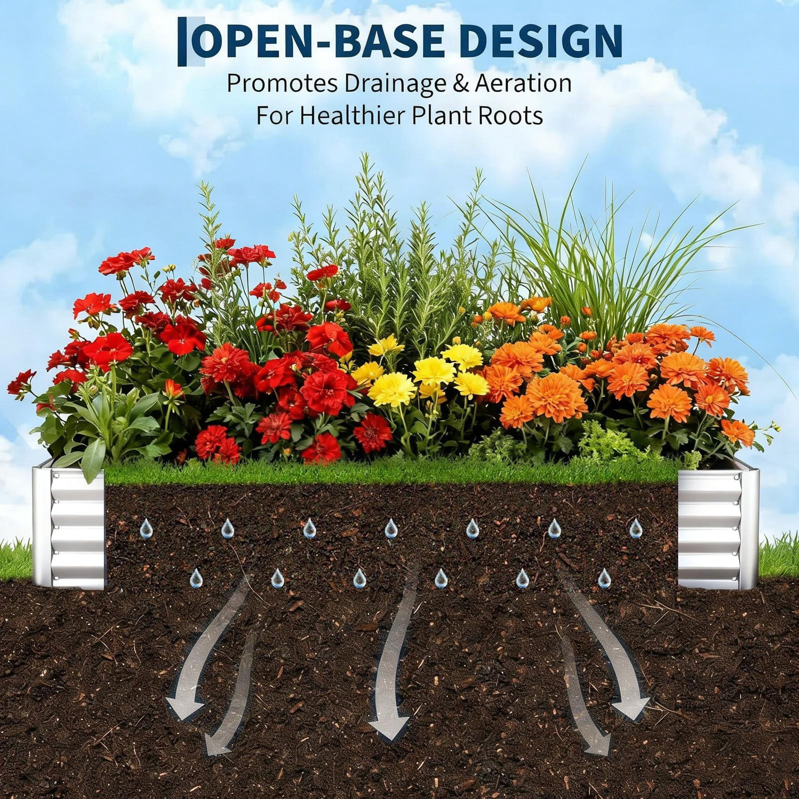 Garvee 2 Pack Galvanized Raised Garden Beds, 6x1.5x1 ft Outdoor Metal Planter Boxes for Vegetables, Flowers and Herbs, Suitable for Backyard use.