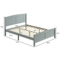 thumbnail image 5 of Ktaxon Deluxe Wood Platform Bed with Headboard, Teen Bed Gray,Full, 5 of 10