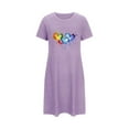 thumbnail image 5 of Leesechin Nightgowns for Women Short Sleeve Sleep Tee Pullover Night Shirts Sleep Shirt Soft Night Gown Sleep Dress, 5 of 5