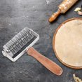 thumbnail image 4 of Metal Lattice Cutter, Stainless Steel Dough Roller With Wood Handle Roller, 4 of 5
