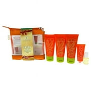 Mango to Go Travel Kit - Extra Dry Skin by California Mango for Unisex - 6 Pc 2.2oz Exfoliating Scrub, 2.2oz Cleansing Gel, 2.2oz Extreme Creme, 0.5oz Mango Mend, 0.13 oz Magic Cuticle Oil, Travel Bag