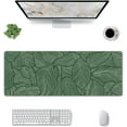 thumbnail image 2 of Big Large Gaming Mouse Pad, Split Leaf Xl Long Extended Full Desk Mousepad Table Mat Cute for Women Gifts, Waterproof Desk Mats on Top of Desks for Keyboard with Stitched Edges (Green, 31.5*11.8 In), 2 of 6