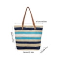 thumbnail image 3 of Linnome Striped Woven Straw Beach Tote Bag Large Capacity Summer Carryall Handbag Color Block Weave Shopping Shoulder Bag for Seaside Vacation Daily Outdoor Outings, 3 of 6