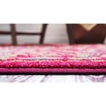 thumbnail image 5 of 2.5' x 10' Fuchsia Pink and Yellow Bohemian Floral Rectangular Rug Runner, 5 of 8
