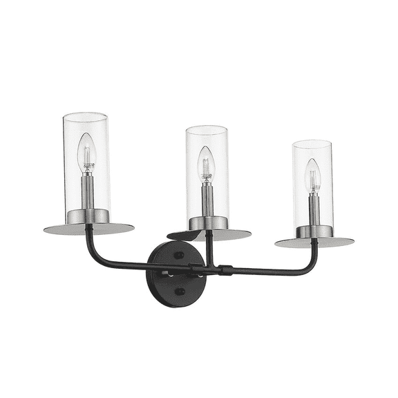 Vivio Lighting Classic 3-Light Vanity Light with Clear Glass Shades