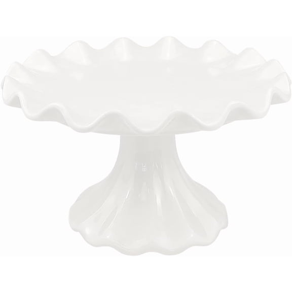 CATPAN White Ceramic Cake Stand,Kitchen Décor Cake Pedestal Stand Dessert Display Tray Wedding Cake Stands for Birthday Parties, Weddings, Baby Shower,Anniversary and Other Events(5.5 in)