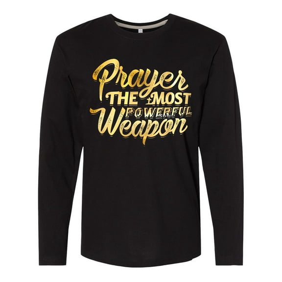 Inktastic Prayer Power Gold Long Sleeve T-Shirt