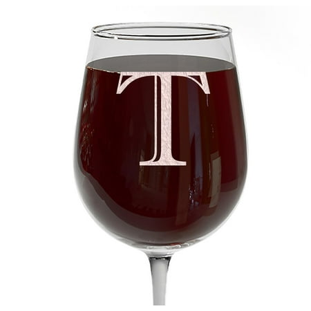 

Etched Monogram 16oz Stemmed Wine Glass (Letter T) – A-Z Customized Gifts for Women Personalized Wine Gifts for Her Custom Engraved Gift for Wedding Monogrammed gifts for women Mom Sister Initial
