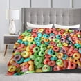 thumbnail image 4 of Wijzvio Fruit Hoops Cereal Throw Blanket Soft Fuzzy Fleece Blanket For Couch Bed Living Room Decoration 50"X40", 4 of 9