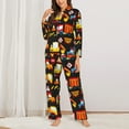 thumbnail image 3 of Kll Construction Truck Print Women'S Long Sleeve Pajamas With Pants Sleepwear Loungewear 2 Set-Medium, 3 of 9
