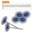 thumbnail image 4 of Uxcell 30 Pieces Radial Bristle Disc Set 1" 120 Grit Detail Abrasive Brush Kit with 1/8" 3/32" Shank Mandrels, Blue, 4 of 7