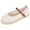 Slipper - White, variant on Samdudou Womens Flats Shoes Closed Toe Mary Jane Slip On Espadrilles Hollow Out Mesh Upper with Adjustable Buckle Strap Lightweight Walking Footwear Casual Summer