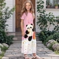 thumbnail image 3 of Uourmeti Tween Girls Maxi Dress Short Sleeve Round Neck Casual Flowy Cute Panda Rainbow Print Summer Long Dress for Girls Big Kids, Size 9-10 Years, 3 of 7