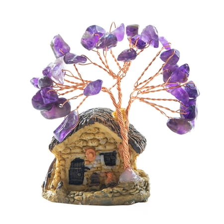 House Model Copper Wire Crystal Natural Money Tree Life Decoration ...