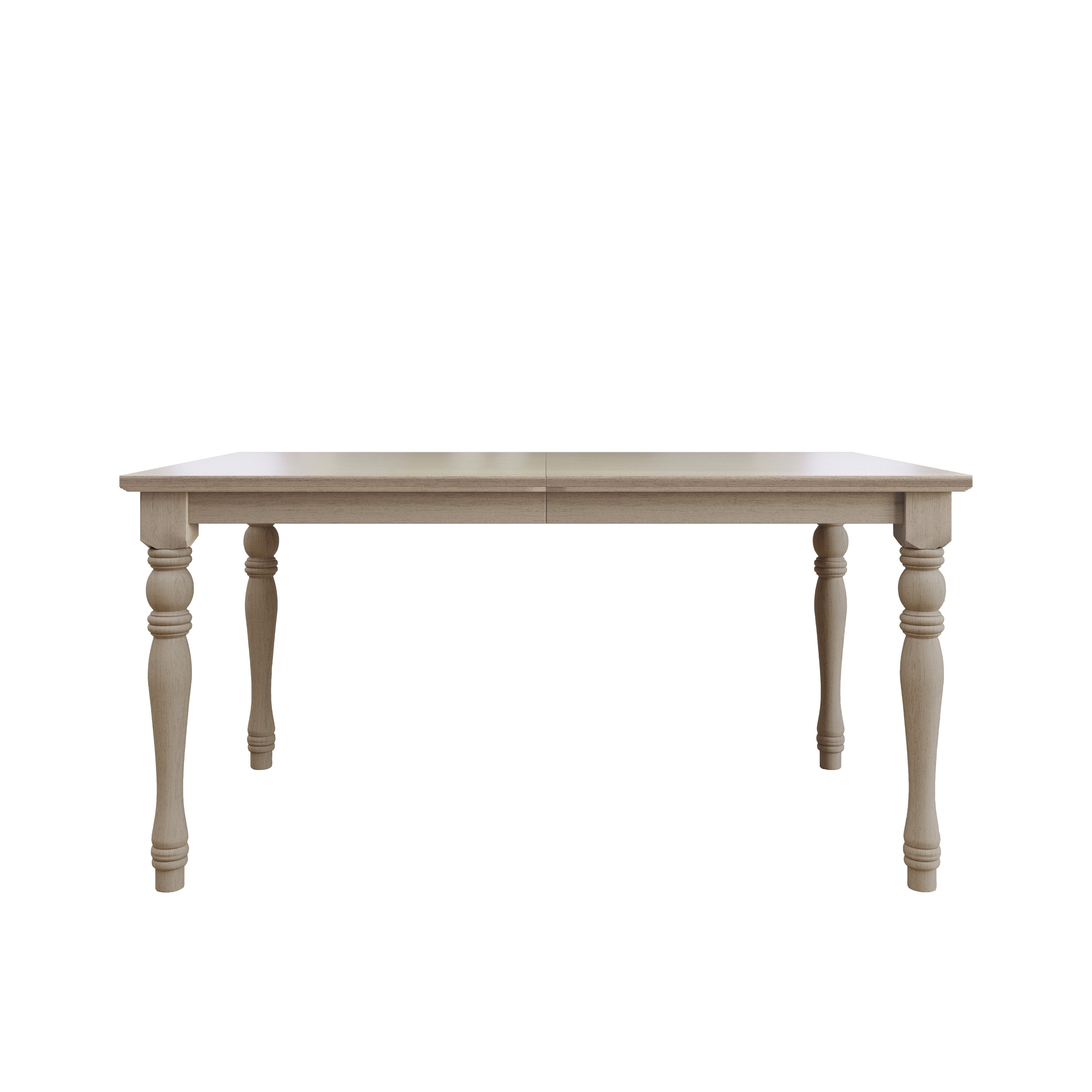 Home Design Mayfield Dining Table, Antique Gray, Rectangular top, Middle-divided design, Turned legs, Durable wood construction, Rustic-traditional style, Elegant and sturdy