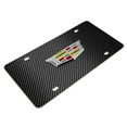 thumbnail image 3 of iPick Image for Cadillac Crest 3D Logo on Black Carbon Fiber Pattern Stainless Steel License Plate, Official Licensed, 3 of 5