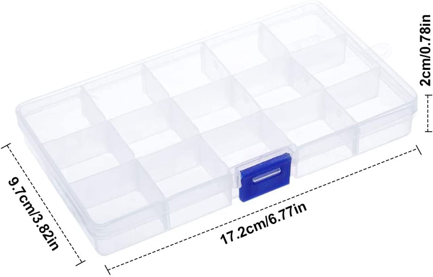 4Pcs Plastic Bead Storage Organiser Box with 15 Adjustable Dividers Earring Storage Containers Jewellery Box for Small Items Beads Tools Travel(Transparent)