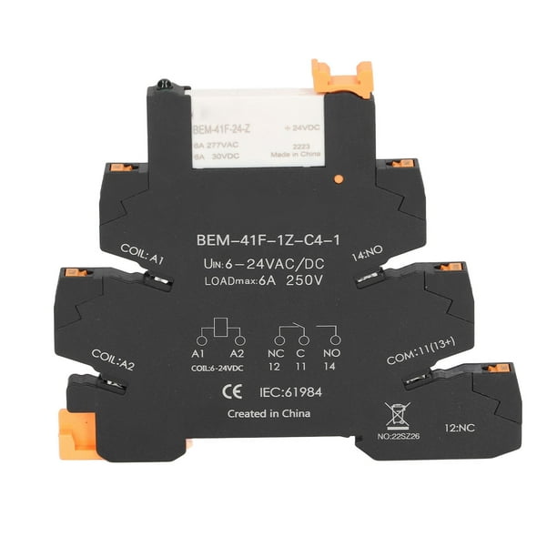 Din Rail Relay 6A SPDT Contact Ultra Thin Relay Module 1NO 1NC Solid