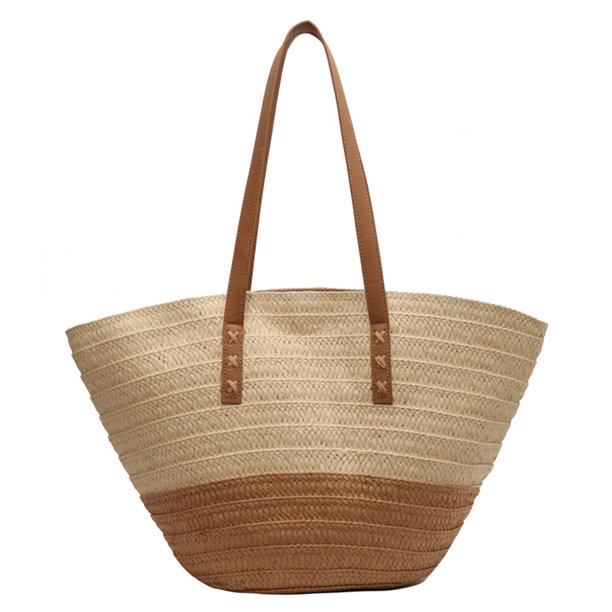 Bolsos de mujer Bolsos de hombro tejidos a juego de colores Tote de gran capacidad (Beige) Ehuebsd Para Estrenar