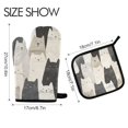 thumbnail image 2 of Yayeee Oven Mitts and Pot Holder Set of 2 Heat Resistant Kitchen Gloves Baking Hot Pad, White Cute Cats, 2 of 5