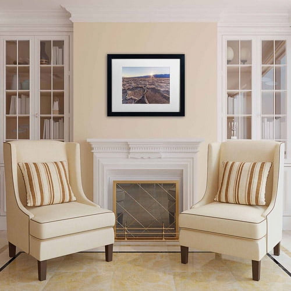 Trademark Fine Art "Badwater Sunset" Canvas Art by Pierre Leclerc, White Matte/Black Frame