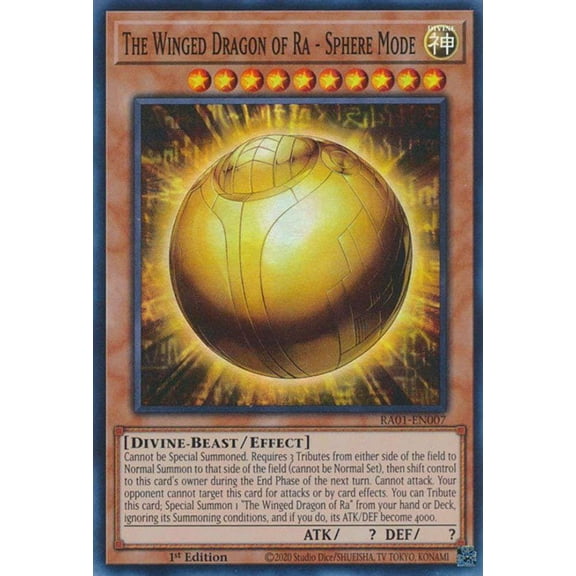 YuGiOh 25th Anniversary Rarity Collection Secret Rare The Winged Dragon of Ra - Sphere Mode RA01-EN007