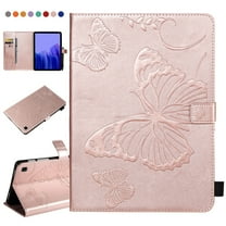 Galaxy Tab A7 SM-T500 T505 T507 10.4-inch Case,Dteck Smart Magnetic Butterfly Pattern Leather Case Card Holder Wallet Kickstand Hybrid Rubber Folio Cover for Samsung Galaxy Tab A7 10.4" 2020,Rosegold