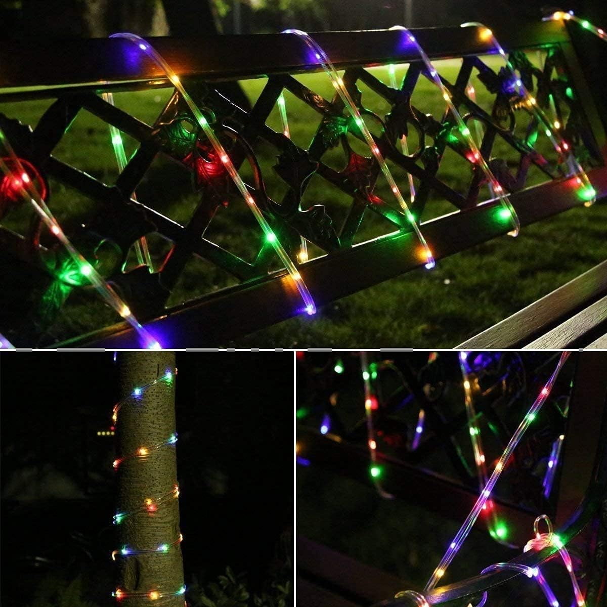 Solar Garden Lights, 600 LEDs 104ft Solar Rope Lights Waterproof Outdoor Copper Wire, 8Lighting Modes Outdoor Garden for Patio, Fence, Wedding Decor