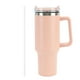 thumbnail image 1 of Botella de agua térmica de 40 oz con pajita y asa, taza de viaje de acero inoxidable, taza de café rosa, 1 of 14