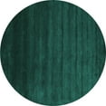 thumbnail image 1 of Ahgly Company Machine Washable Indoor Round Abstract Turquoise Blue Contemporary Area Rugs, 6' Round, 1 of 4